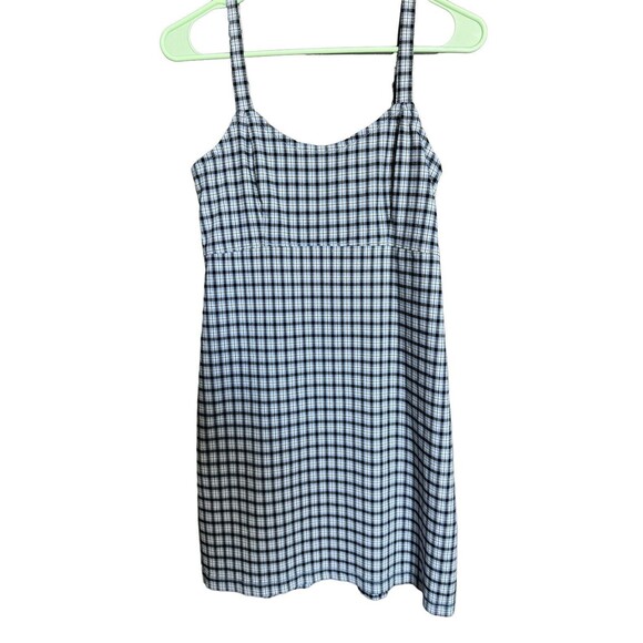 Hollister Y2K Blue gingham Plaid Mini Dress Academia Teacher Clueless Preppy - Picture 1 of 6